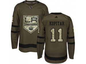 Youth Adidas Los Angeles Kings #11 Anze Kopitar Green Salute to Service Stitched NHL Jersey