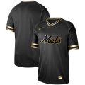 Mets Blank Black Gold Nike Cooperstown Collection Legend V Neck Jersey