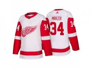 Mens Detroit Red Wings #34 Petr Mrazek White 2017-2018 adidas Hockey Stitched NHL Jersey