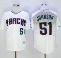 Arizona Diamondbacks #51 Randy Johnson White Capri New Cool Base Stitched Baseball Jersey
