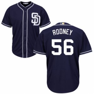 Men\'s Majestic San Diego Padres #56 Fernando Rodney Authentic Navy Blue Alternate 1 Cool Base MLB Jersey