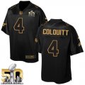 Nike Denver Broncos #4 Britton Colquitt Black Super Bowl 50 Men Stitched NFL Elite Pro Line Gold Collection Jersey