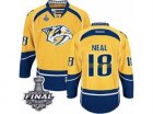 Mens Reebok Nashville Predators #18 James Neal Premier Gold Home 2017 Stanley Cup Final NHL Jersey