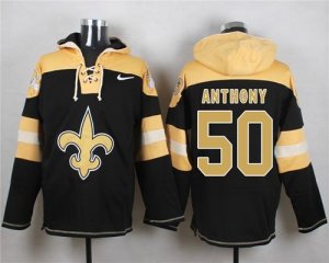 Nike New Orleans Saints #50 Stephone Anthony Black Player Pullover Hoodie