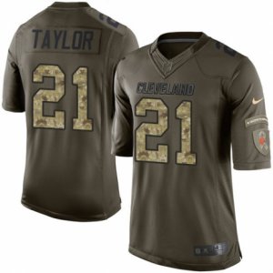 Mens Nike Cleveland Browns #21 Jamar Taylor Limited Green Salute to Service NFL Jersey