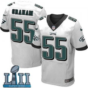 Men Nike Philadelphia Eagles #55 Brandon Graham White 2018 Super Bowl LII Elite Jersey