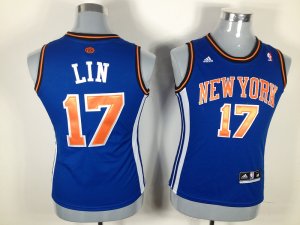 women nba new york knicks #17 jeremy lin blue