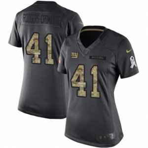 Women\'s Nike New York Giants #41 Dominique Rodgers-Cromartie Limited Black 2016 Salute to Service NFL Jersey