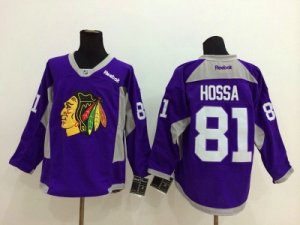 NHL Chicago Blackhawks #81 Marian Hossa purple jerseys