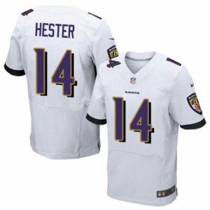 Mens Nike Baltimore Ravens #14 Devin Hester Elite White NFL Jersey