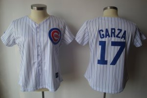 MLB Women Jerseys Chicago Cubs #17 garza White[blue strip]