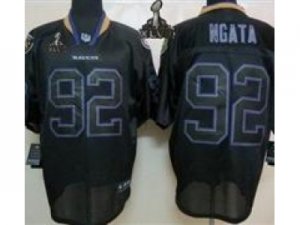2013 Nike Super Bowl XLVII NFL Baltimore Ravens #92 Haloti Ngata Black Jerseys[Lights Out Elite]