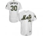 Men's Majestic New York Mets #30 Michael Conforto Authentic White 2016 Memorial Day Fashion Flex Base MLB Jersey