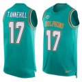 Mens Nike Miami Dolphins #17 Ryan Tannehill Limited Aqua Green Player Name & Number Tank Top NFL Jersey