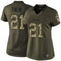 Women Nike Denver Broncos #21 Aqib Talib Green Salute to Service Jerseys