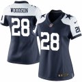 Women's Nike Dallas Cowboys #28 Darren Woodson Limited Navy Blue Throwback Alternate NFL Jersey