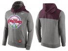 Mens Philadelphia Phillies Nike Gray Cooperstown Collection Hybrid Pullover Hoodie