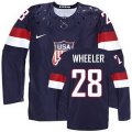 2014 Olympic Team USA #28 Blake Wheeler Navy Blue Stitched