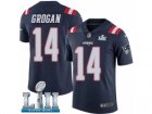 Youth Nike New England Patriots #14 Steve Grogan Limited Navy Blue Rush Vapor Untouchable Super Bowl LII NFL Jersey