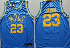 Lakers #23 Lebron James Blue Nike Swingman Jersey