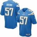 Mens Nike San Diego Chargers #57 Jatavis Brown Game Electric Blue Alternate NFL Jersey