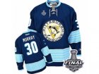 Mens Reebok Pittsburgh Penguins #30 Matt Murray Authentic Navy Blue Third Vintage 2017 Stanley Cup Final NHL Jersey