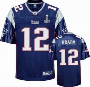 New England Patriots #12 Tom Brady 2012 Super Bowl XLVI blue