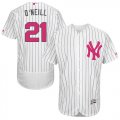 Men's Majestic New York Yankees #21 Paul O'Neill Authentic White 2016 Mother's Day Fashion Flex Base MLB Jersey