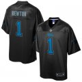 Nike Carolina Panthers #1 Cam Newton Black Men NFL Pro Line Black Reverse Fashion Game Jersey