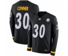 Men's Nike Pittsburgh Steelers #30 James Conner Limited Black Therma Long Sleeve NFL Jersey