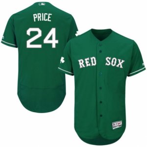 Men\'s Majestic Boston Red Sox #24 David Price Green Celtic Flexbase Authentic Collection MLB Jersey