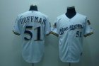 mlb milwaukee brewers #51 hoffman white[40th patch]