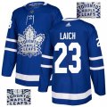 Men Toronto Maple Leafs 323 Brooks Laich Blue Glittery Edition Adidas Jersey