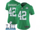 Women Nike Philadelphia Eagles #42 Chris Maragos Limited Green Rush Vapor Untouchable Super Bowl LII NFL Jersey