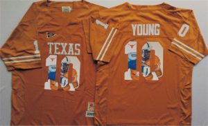 Texas Longhorns 10 Vince Young Orange Portrait Number College Jersey