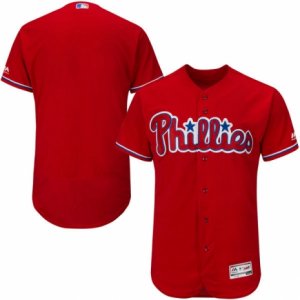 Men\'s Philadelphia Phillies Majestic Blank Fashion Scarlet Flex Base Authentic Collection Team Jersey