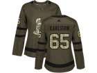 Women Adidas Ottawa Senators #65 Erik Karlsson Green Salute to Service Stitched NHL Jersey