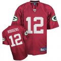 nfl green bay packers 12 aaron rodgers red[qb practice jersey]
