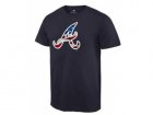 Mens Atlanta Braves USA Flag Fashion T-Shirt Navy Blue