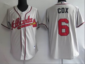 MLB Jerseys Atlanta Braves #6 Cox grey