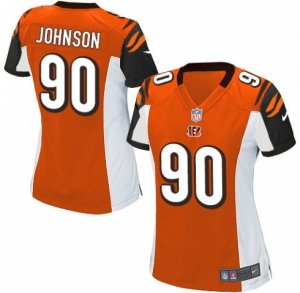 Womens Nike Cincinnati Bengals #90 Michael Johnson Game Orange Alternate NFL Jersey
