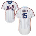 Mens Majestic New York Mets #15 Tim Tebow White Royal Flexbase Authentic Collection MLB Jersey - å‰¯æœ¬