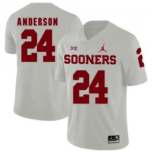 Oklahoma Sooners #24 Rodney Anderson White College Football Jersey