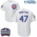 Youth Majestic Chicago Cubs #47 Miguel Montero Authentic White Home 2016 World Series Bound Cool Base MLB Jersey