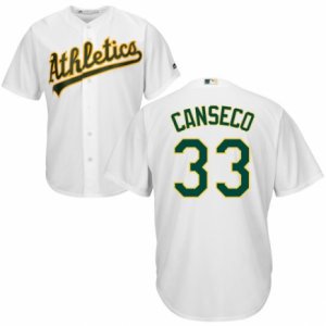 Men\'s Majestic Oakland Athletics #33 Jose Canseco Replica White Home Cool Base MLB Jersey