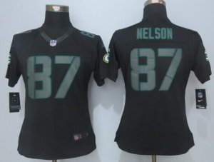 Womens Nike Green Bay Packers #87 Nelson Black Jerseys(Impact)