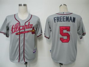 MLB Jerseys Atlanta Braves #5 Freeman Grey Cool Base