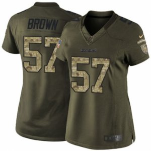Women\'s Nike San Diego Chargers #57 Jatavis Brown Limited Green Salute to Service NFL Jersey