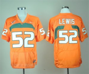 Miami Hurricanes 52 Ray Lewis Orange College Jersey