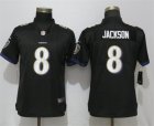 Nike Ravens #8 LaMar Jackson Black Women Vapor Untouchable Limited Jersey